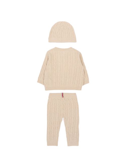 Completo bambino Tommy Hilfiger beige con pantalone top e cappello TOMMY HILFIGER KIDS | KN0KN02160ABY